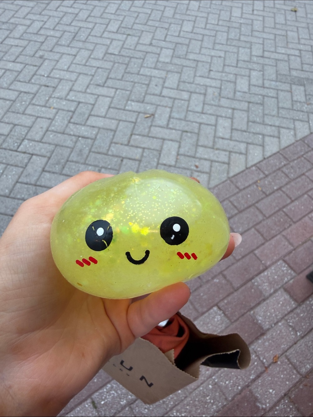 Cute Yellow Kawaii Squeeze Toy Plush-Style Stress Reliever for Kids